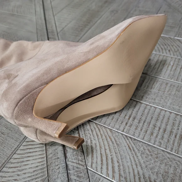 Steve Madden Lavan Women's 9.5 M Boots Taupe Suede Kitten Heels - Picture 8 of 11